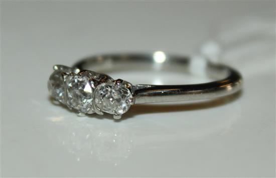 Three stone diamond ring